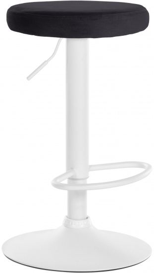 Barová židle Lenti samet bílá, černá