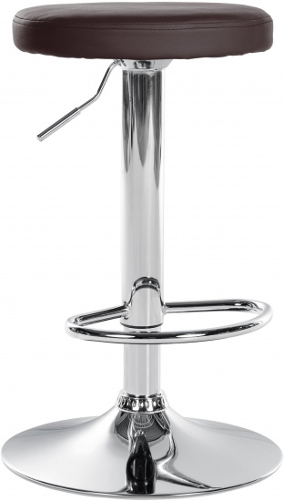 Barová židle Lenti syntetická kůže, chrom, hnědá