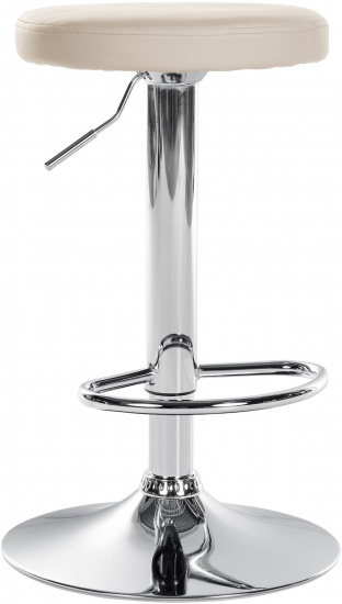 Barová židle Lenti syntetická kůže, chrom, krémová