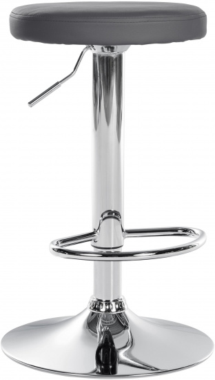 Barová židle Lenti syntetická kůže, chrom, šedá