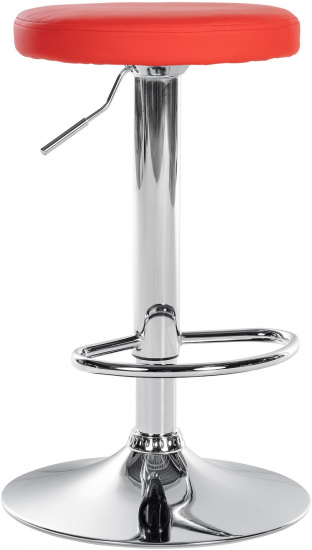 Barová židle Lenti syntetická kůže, chrom, červená