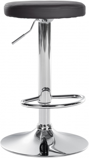Barová židle Lenti syntetická kůže, chrom, černá