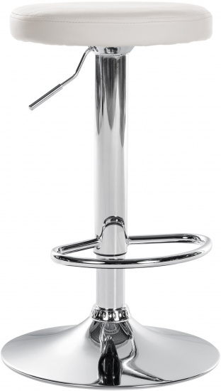Barová židle Lenti syntetická kůže, chrom, bílá