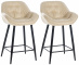 2 ks / set barová židle Milton látkový potah, krémová