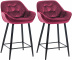 2 ks / set barová židle Milton 76 samet, fialová