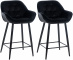 2 ks / set barová židle Milton 76 samet, černá