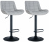 2 ks / set barová židle Lever syntetická kůže, šedá