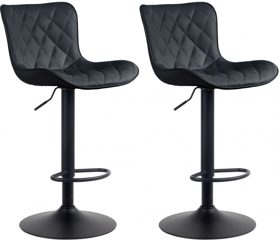 2 ks / set barová židle Mata syntetická kůže, černá