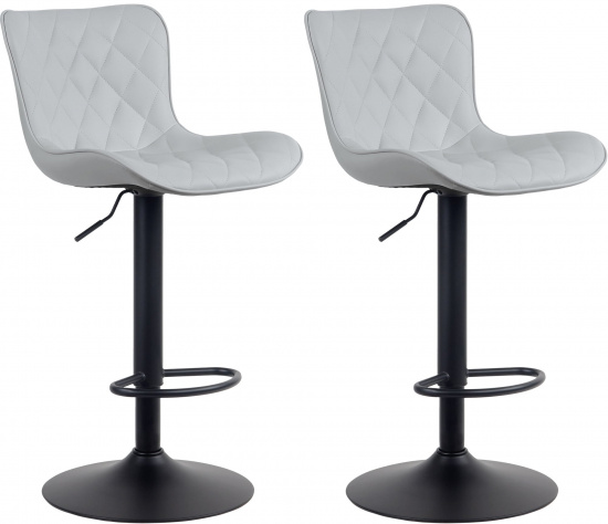 2 ks / set barová židle Mata syntetická kůže, šedá