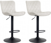 2 ks / set barová židle Mata samet, krémová