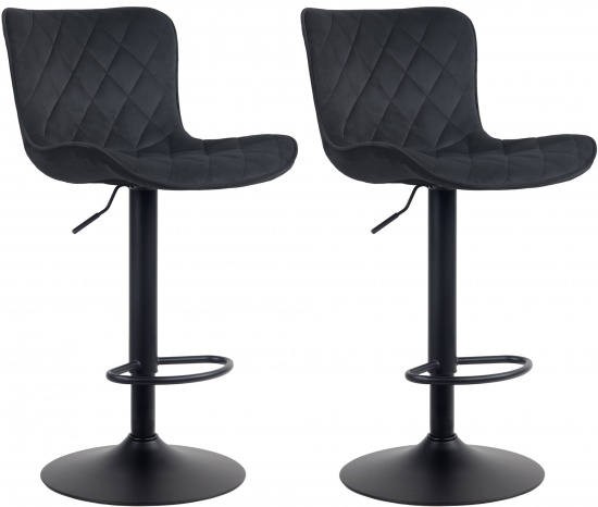 2 ks / set barová židle Mata samet, černá