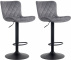 2 ks / set barová židle Mata samet, tmavě šedá