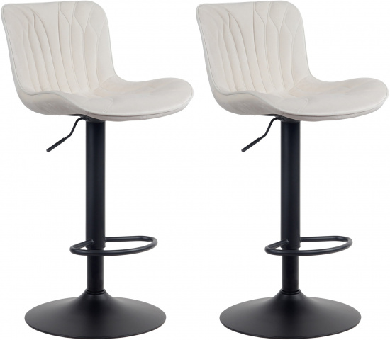 2 ks / set barová židle Delimonus samet, krémová