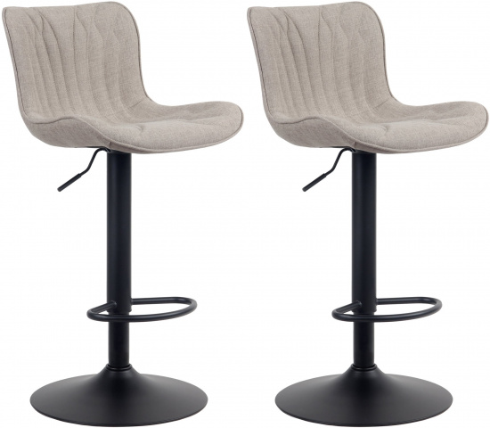 2 ks / set barová židle Delimonus látkový potah, taupe