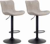 2 ks / set barová židle Delimonus látkový potah, taupe