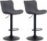 2 ks / set barová židle Delimonus látkový potah, černá