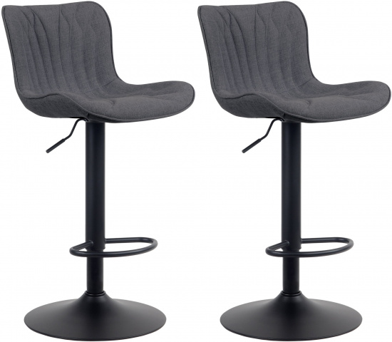 2 ks / set barová židle Delimonus látkový potah, černá
