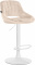Barová židle Mile samet bílá, krémová