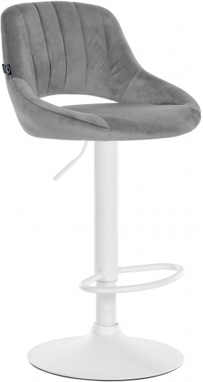 Barová židle Mile samet bílá, tmavě šedá