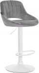 Barová židle Mile samet bílá, tmavě šedá