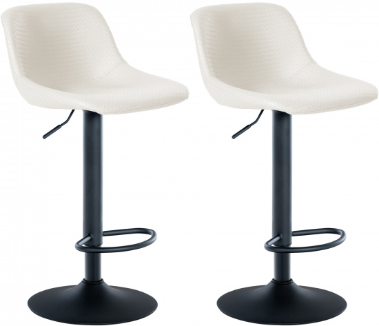 2 ks / set barová židle Loufit syntetická kůže, krémová