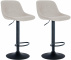 2 ks / set barová židle Loufit látkový potah, krémová