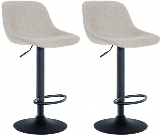 2 ks / set barová židle Loufit látkový potah, krémová