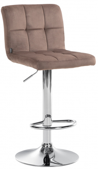 Barová židle Veru samet chrom, hnědá
