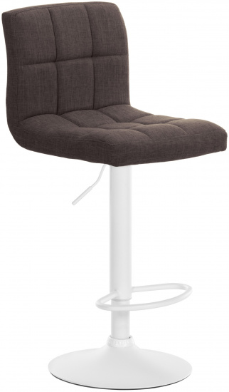 Barová židle Dina látkový potah, bílá, hnědá