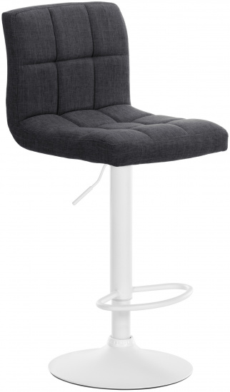 Barová židle Dina látkový potah, bílá, tmavě šedá