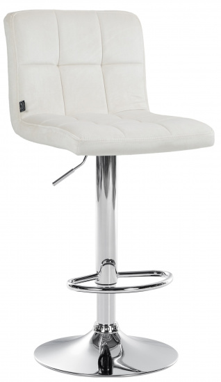 Barová židle Veru samet chrom, krémová