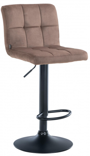 Barová židle Veru samet černá, hnědá