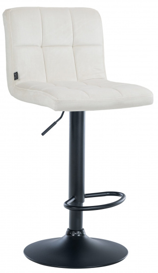 Barová židle Veru samet černá, krémová