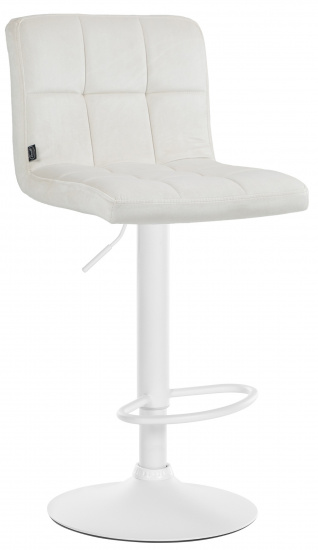Barová židle Veru samet bílá, krémová