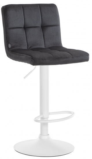 Barová židle Veru samet bílá, černá