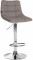 Barová židle Jeny látkový potah, chrom, šedá