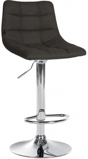 Barová židle Jeny látkový potah, chrom, tmavě šedá