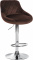 Barová židle Lazio samet chrom, hnědá