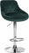 Barová židle Lazio samet chrom, tmavě zelená
