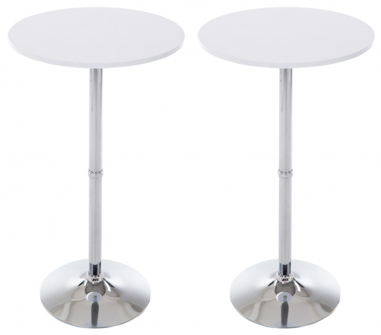 2 ks / set Barový stůle / podnož kulatá, bílá