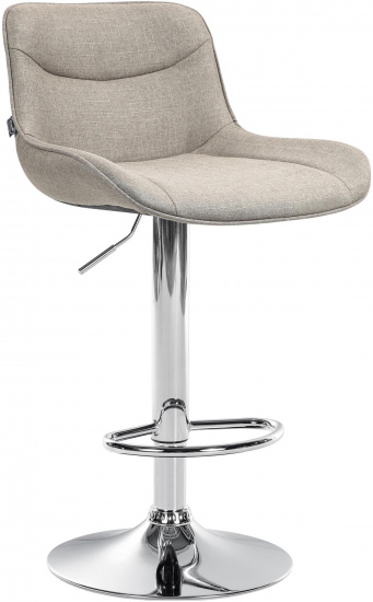 Barová židle Voronei látkový potah, chrom, taupe