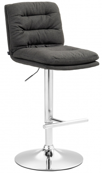 Barová židle Dakar látkový potah, chrom, tmavě šedá