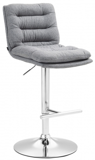 Barová židle Dakar látkový potah, chrom, šedá