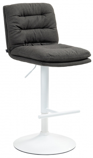 Barová židle Dakar látkový potah, bílá, tmavě šedá