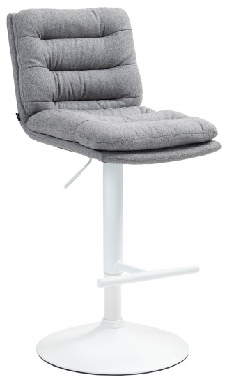 Barová židle Dakar látkový potah, bílá, šedá
