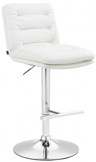 Barová židle Dakar syntetická kůže, chrom, bílá