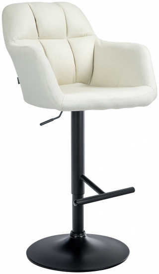 Barová židle Omaha látkový potah, černá, krémová