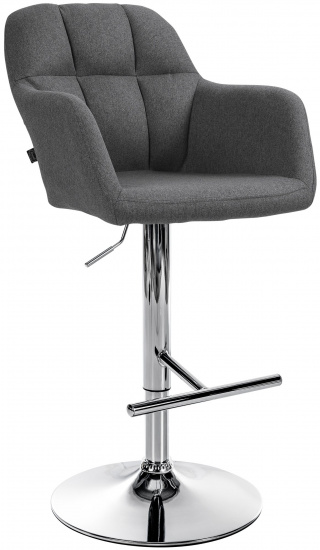 Barová židle Omaha látkový potah, chrom, tmavě šedá