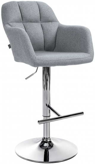 Barová židle Omaha látkový potah, chrom, šedá