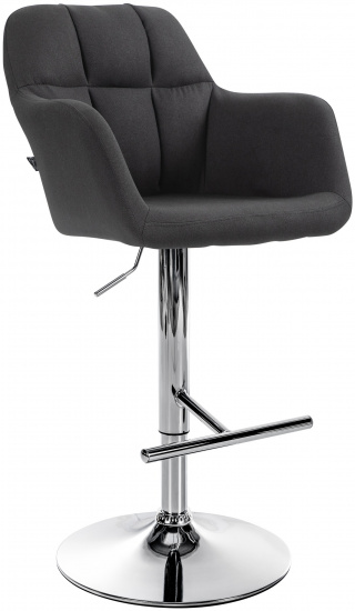 Barová židle Omaha látkový potah, chrom, černá